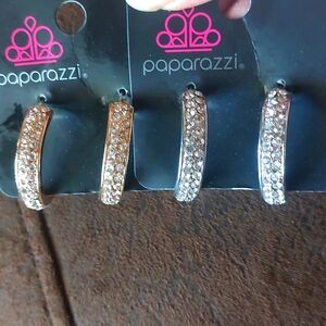 2 pair fake diamond hoop earrings  - NWT